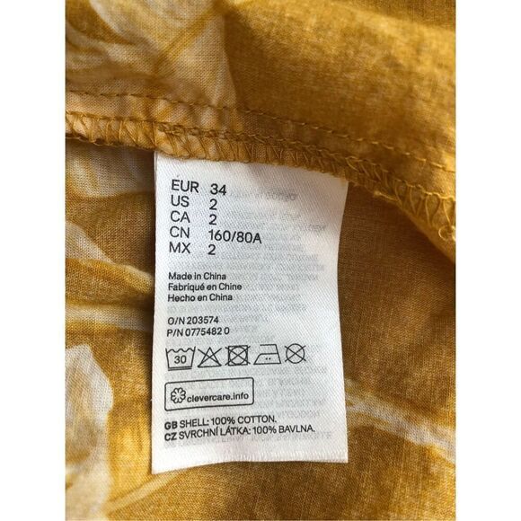 H&M Sleeveless Hawaiian Floral Cotton Flowy Maxi Dress Yellow SZ 2 - Picture 11 of 11